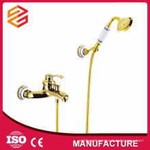 bath wall mounted gold plated bathroom faucet